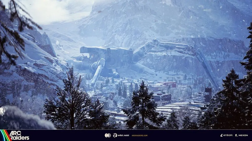 Verschneite Berglandschaft von Pendola Pass aus ARC Raiders Frozen Trail